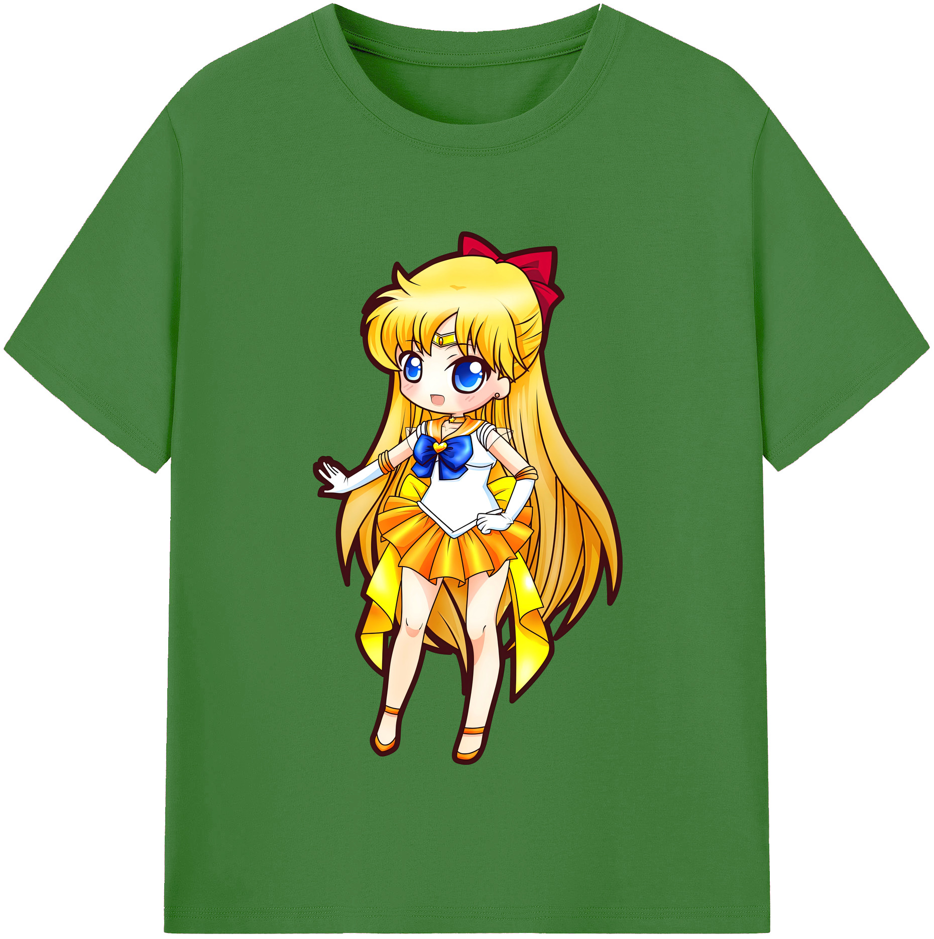 （画像用） 美少女戦士セーラームーン 愛野 美奈子 あいの みなこ Sailor Moon Aino Minako レディースカジュアルプリントTシャツ（綿100％）